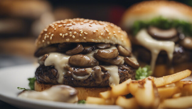 Mushroom Swiss Burger Image